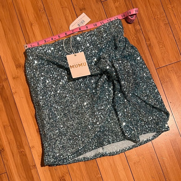 NWT Show Me Your Mumu Frosty Blue Sequin Why Not Skirt Size S - Picture 11 of 15
